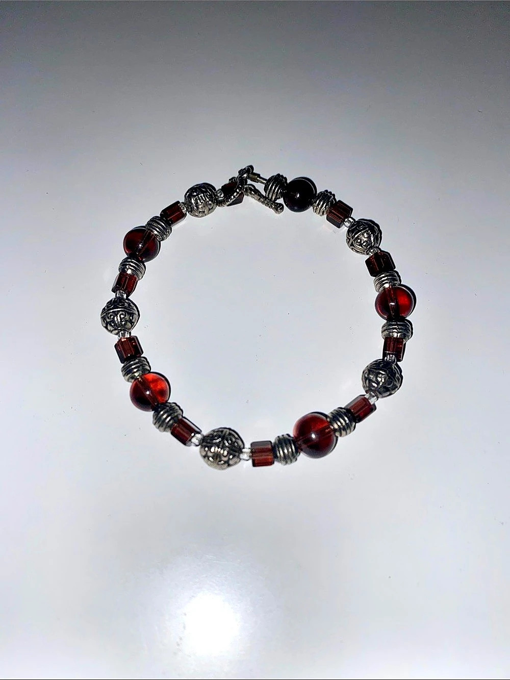 Red & Black Beaded Bracelet Like New